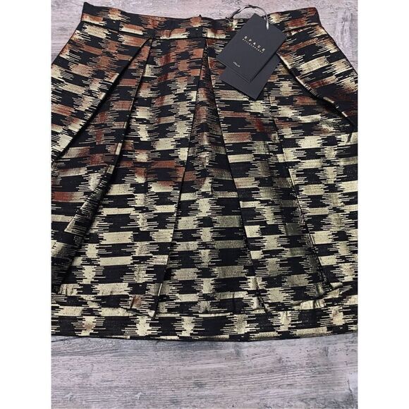 Space Style Concept Gold Holiday Italian Party Skirt Size 42 Med - Picture 6 of 9